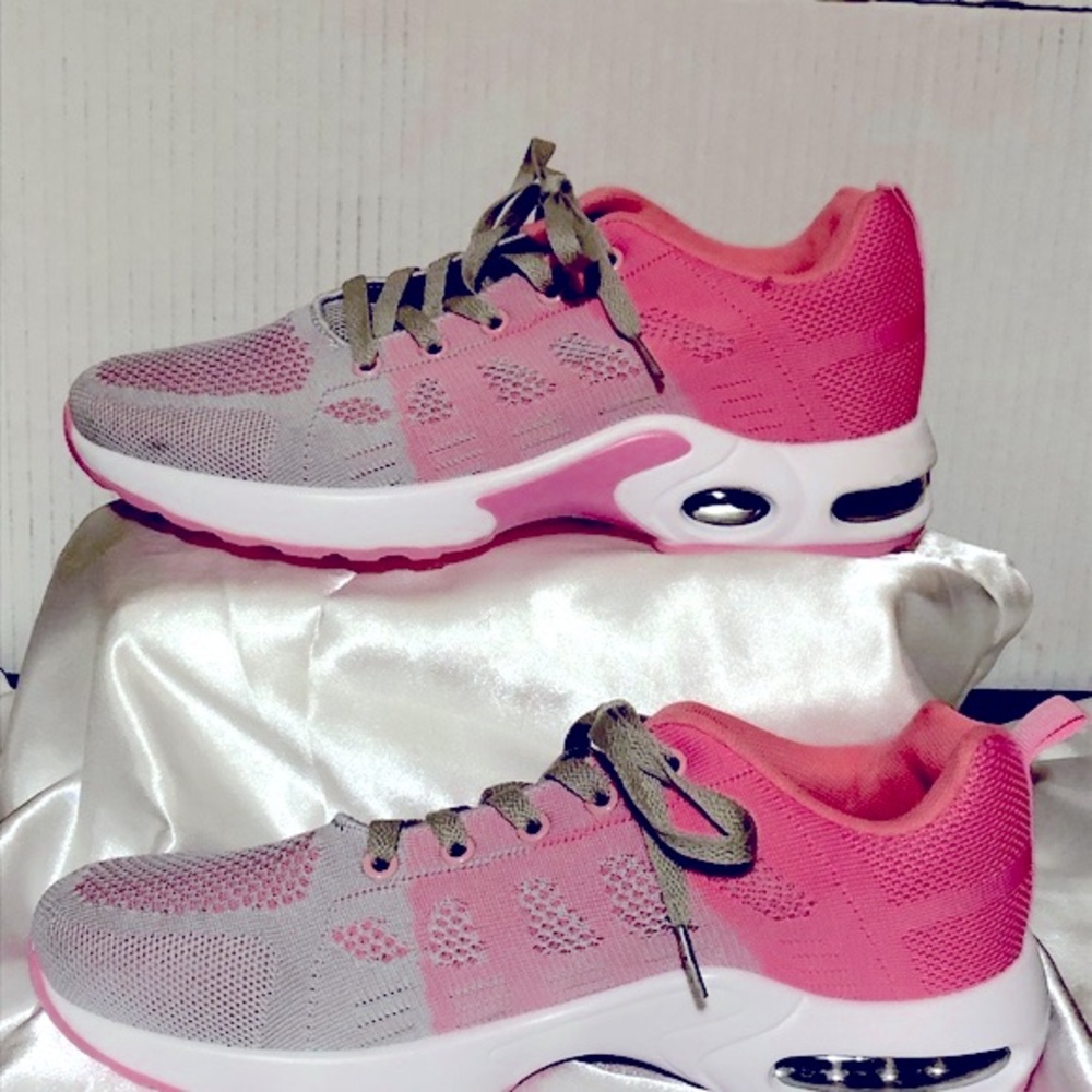 Fashion Professional Skateboard Shoe 10.5  Womens Pink Mesh Lace Up Sneakers S…